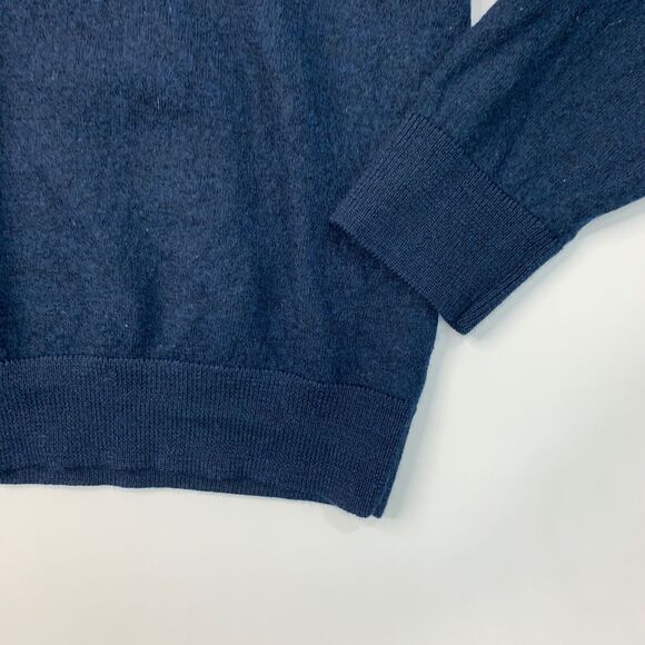 Turnbury Sweater Mens 2XT Tall Man Storm Blue Merino Wool V Neck Pullover - Picture 3 of 14